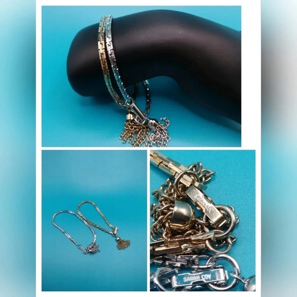 Set of 2 Sarah Coventry Goldtone and Silver Tone Tassel Bracelets - Picture 1 of 6